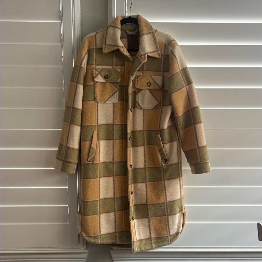 Rip Curl Plaid Jacket in Olive and Cream